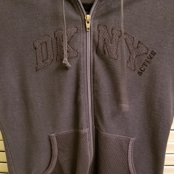 DKNY 100% cotton vest with hoodie - Picture 2 of 5